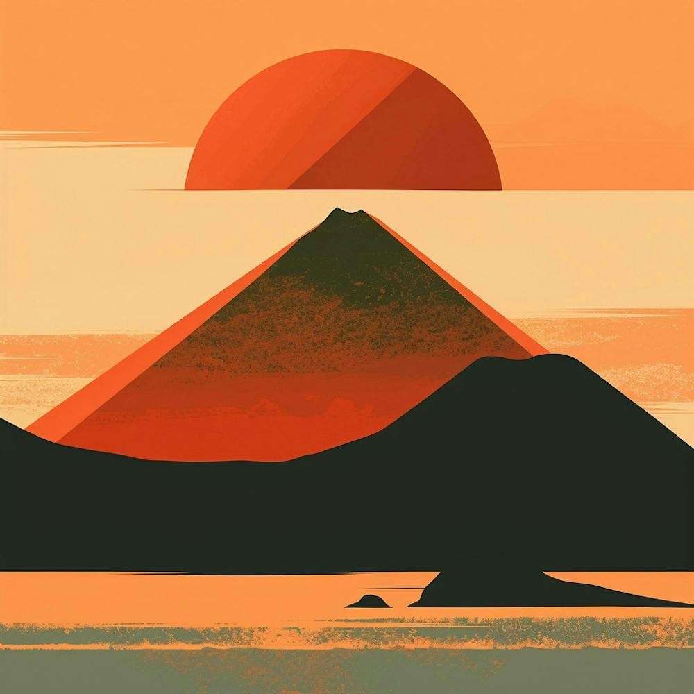 Sonnenuntergang über einem Berg 1