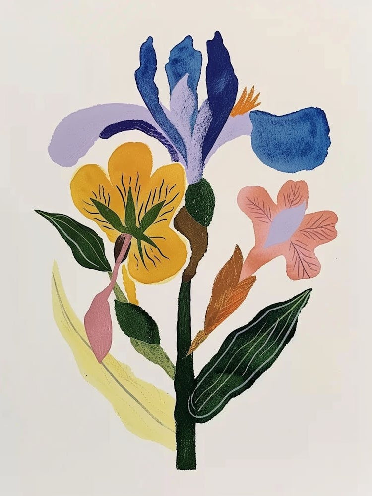 Painted Florals Iris 2