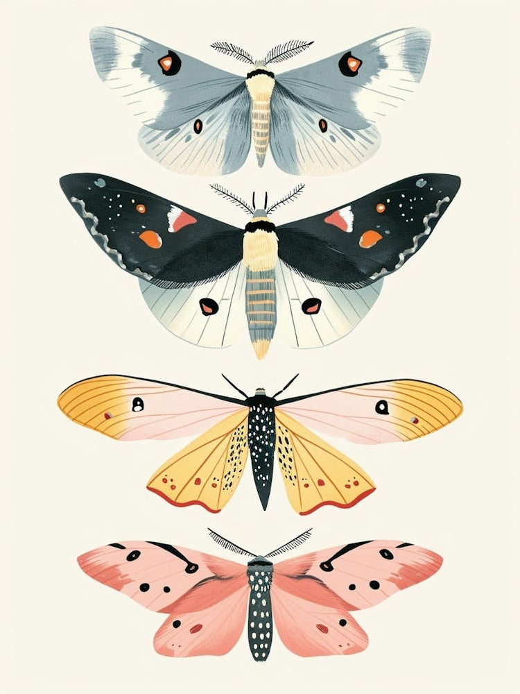 Colourful Insect Illustration Moth 28