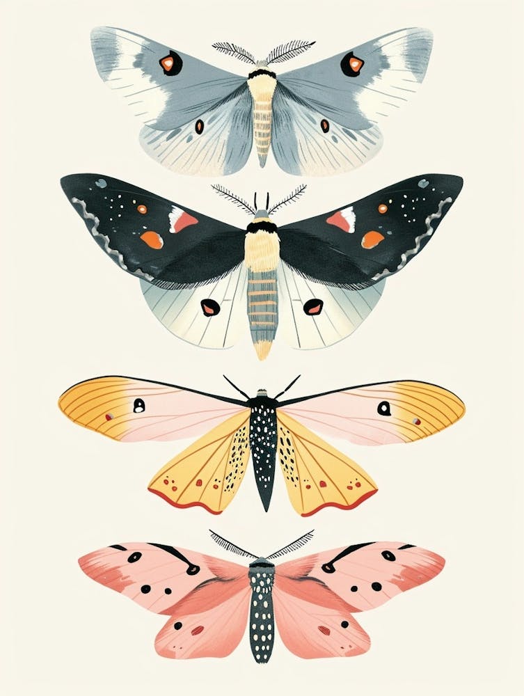 Colourful Insect Illustration Moth 28