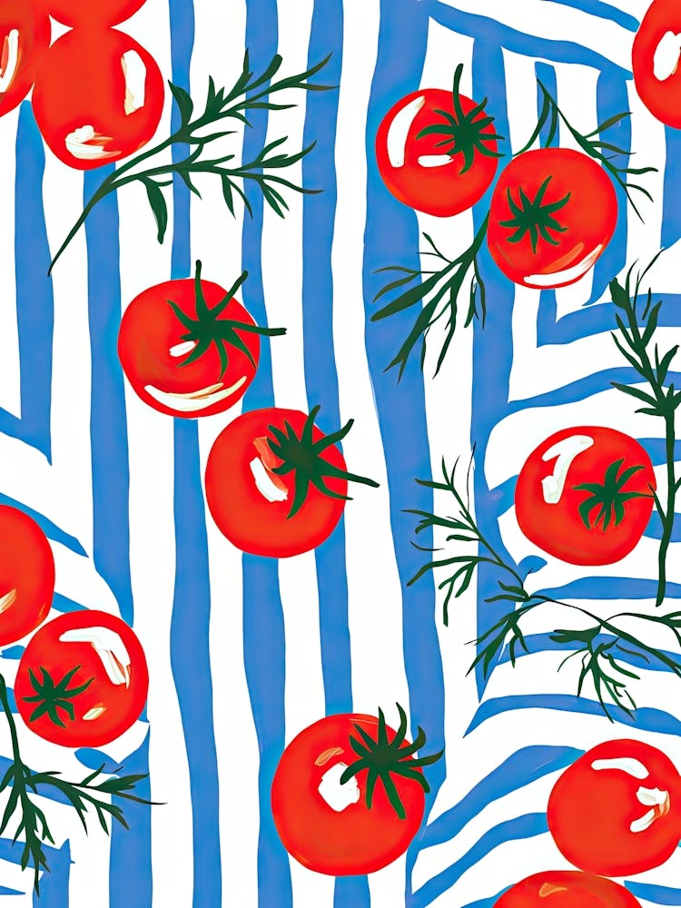 Cherry Tomatoes Summer Illustration 8