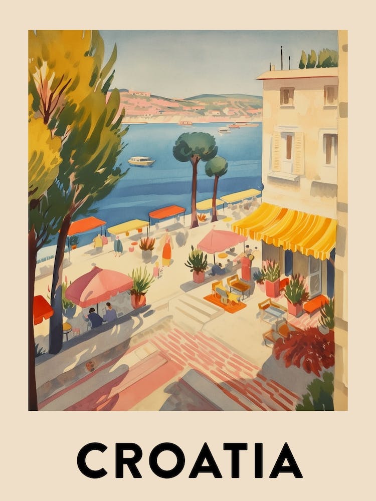Croatia 2 Vintage Travel Poster