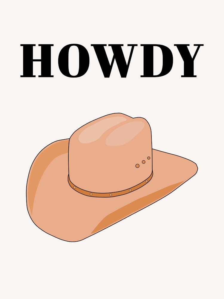Howdy - Cowboy Hat Neutral Beige