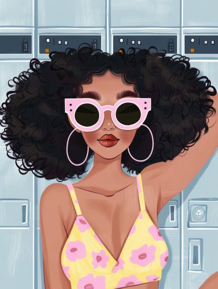 Afro Girl In Sunglasses 1