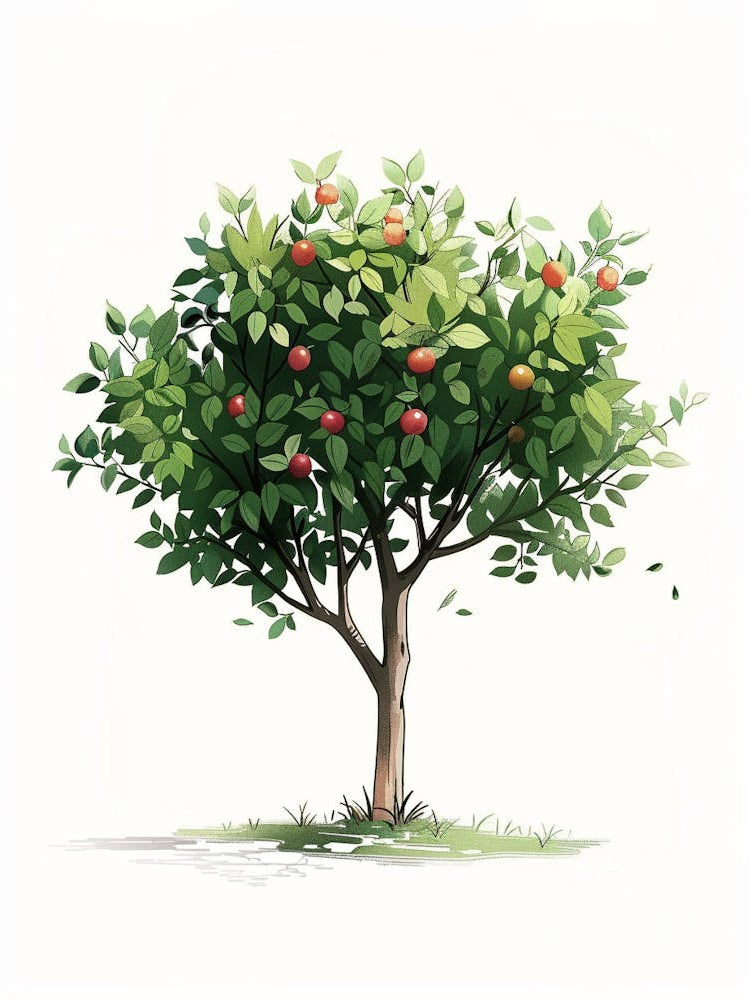 Apple Tree Pixel Illustration 1