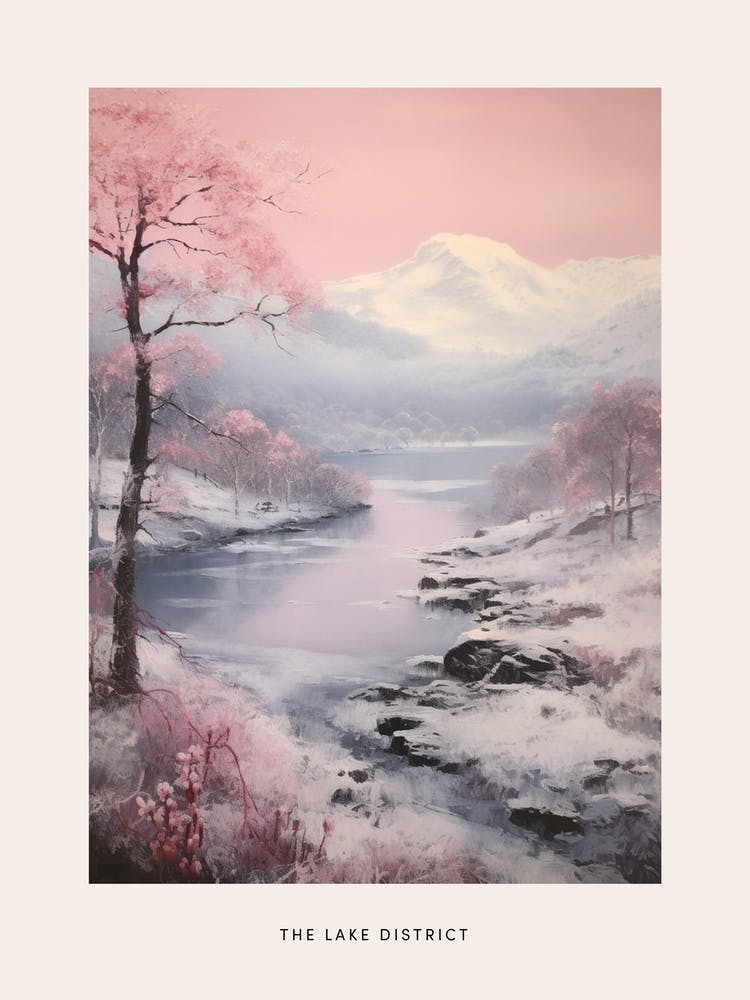Verträumtes Winter-Nationalpark-Poster – The Lake District England 2