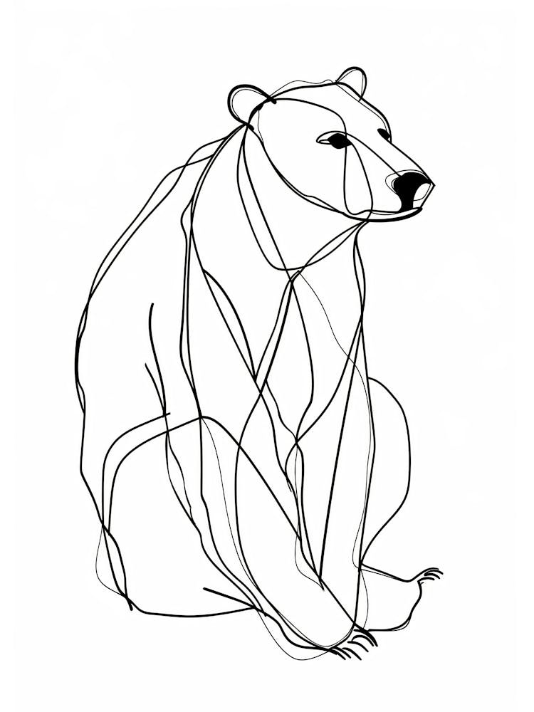 Polar Bear animal lines art