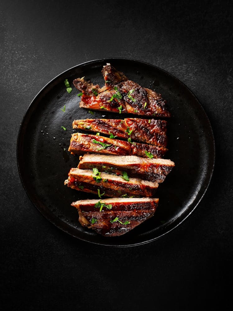 Grilled beef steak — Food kitchen poster/blackboard, photo art
