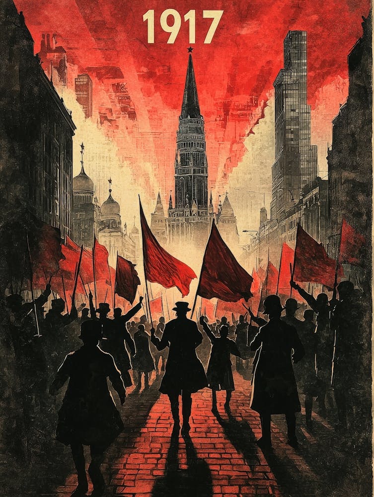 Aihrgdesign A Vintage Political Poster Depicting The Russian 12