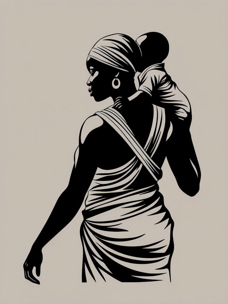 Afrikanische Mutter Silhouette
