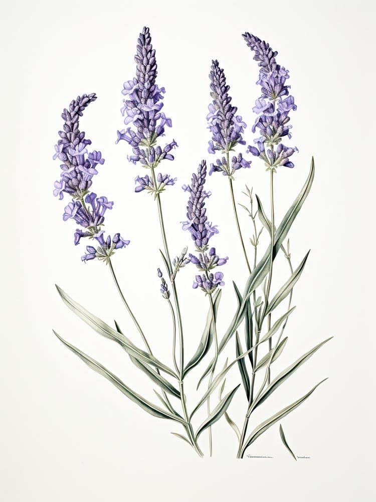 Lavender Flower Vintage Botanical 3