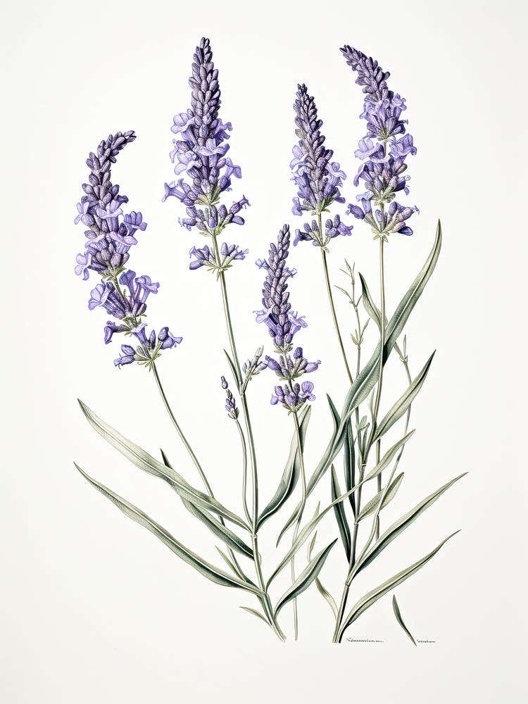 Lavender Flower Vintage Botanical 3