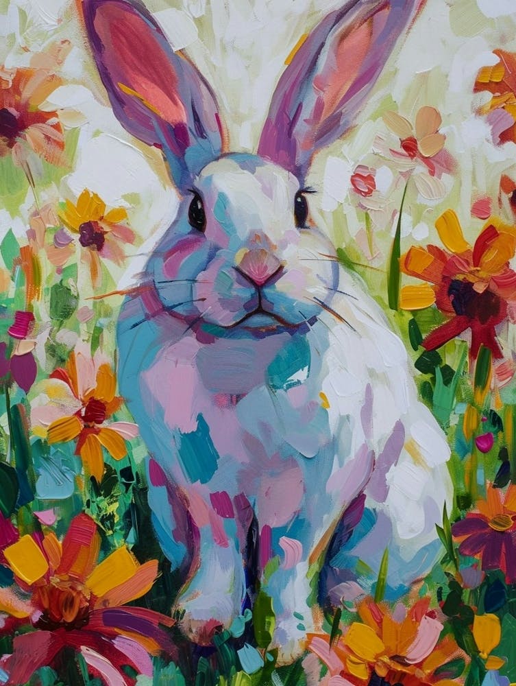 Florida White Rabbit Painting 4