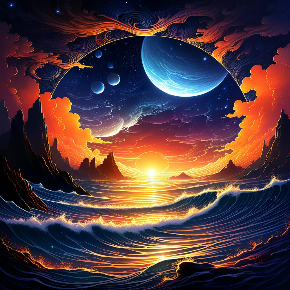 Sunset Over The Ocean 1
