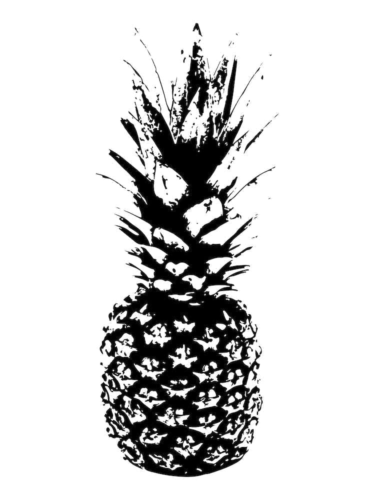 Black Sketch Pineapple