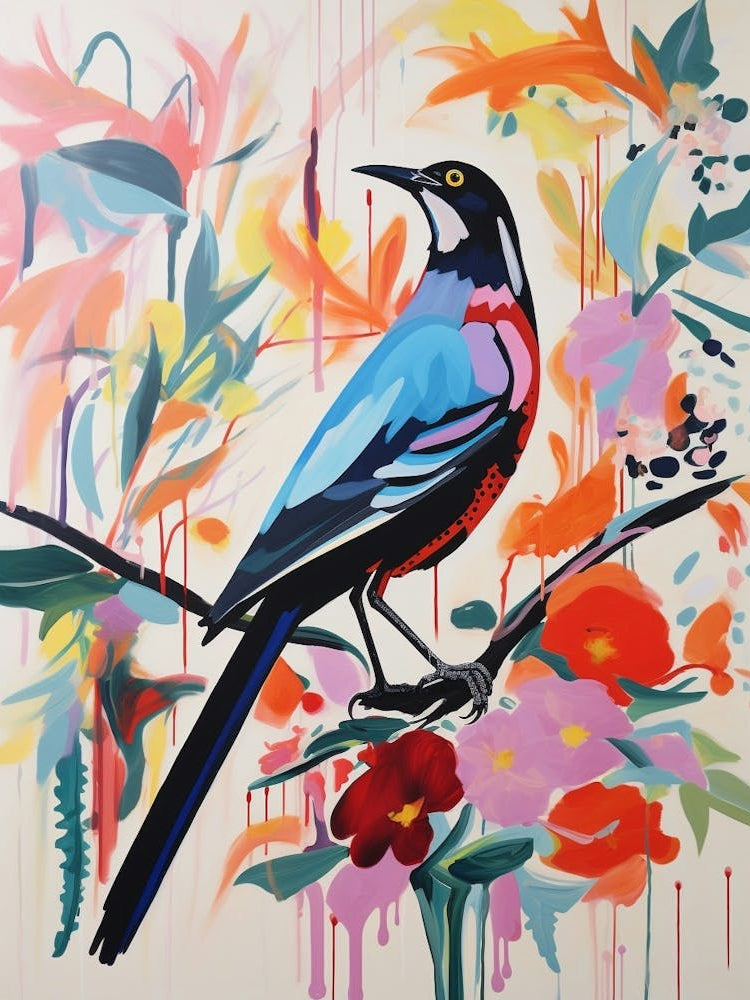 Colourful Bird Painting Magpie 7