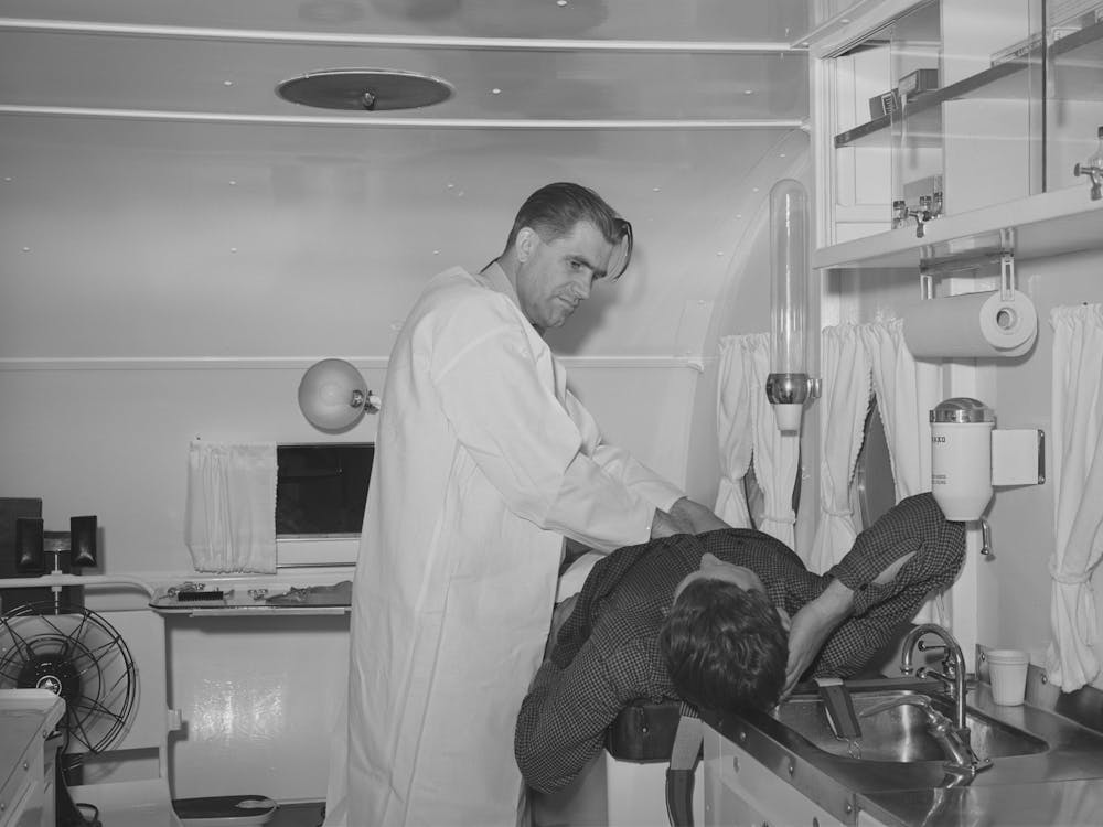 Untitled Photo, Possibly Related To Examination In Trailer Clinic At The,Fsa (Farm Security Administration) Migratory