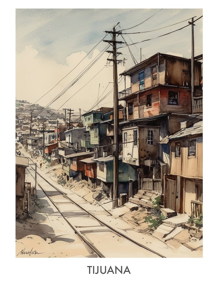 Tijuana Watercolor 1travel Poster