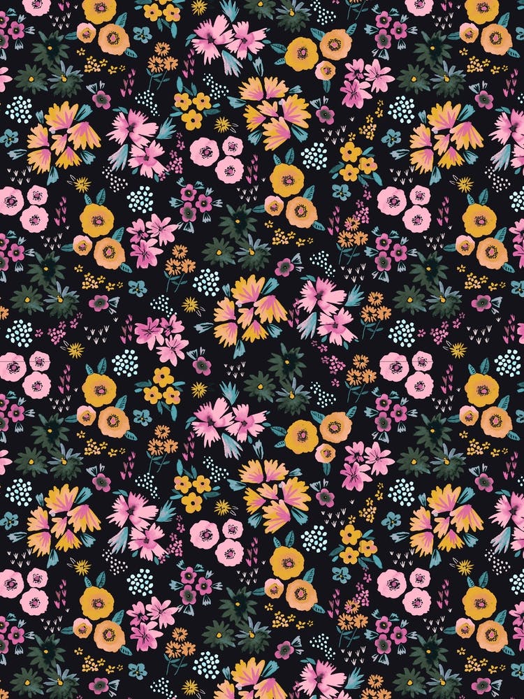 Little Flowers Multi Black