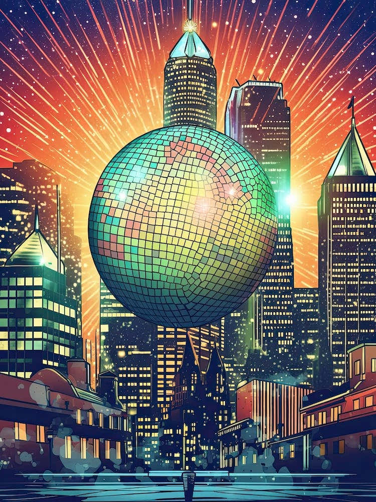 London Downtown Giant Disco Ball 3