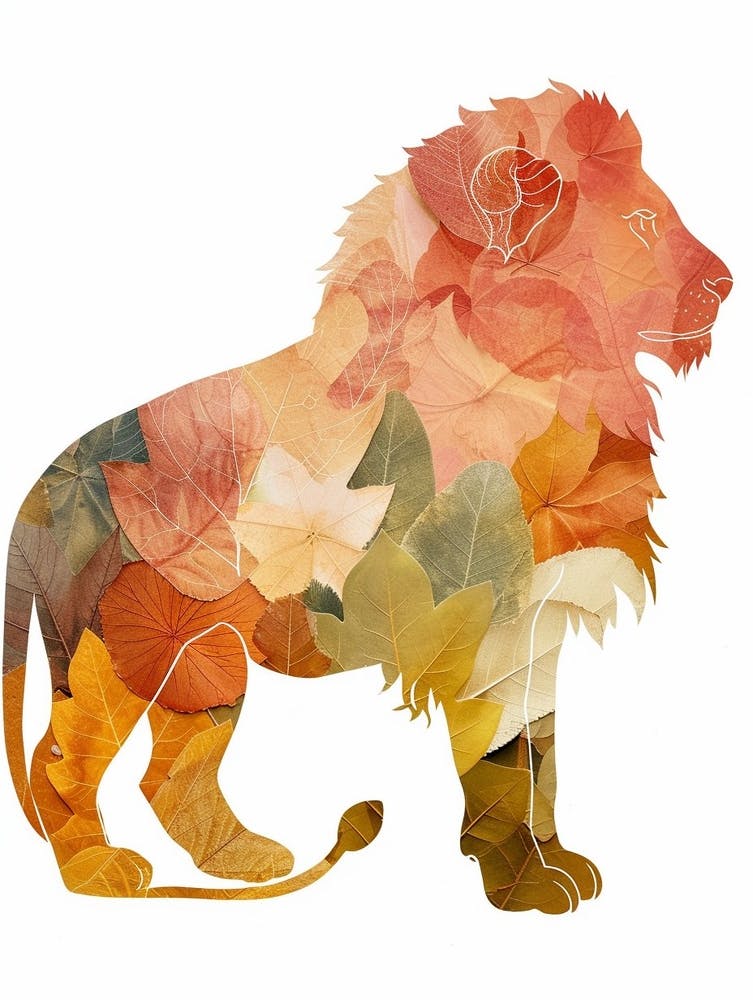 Barbary Lion In Different Seasons Clipart 3