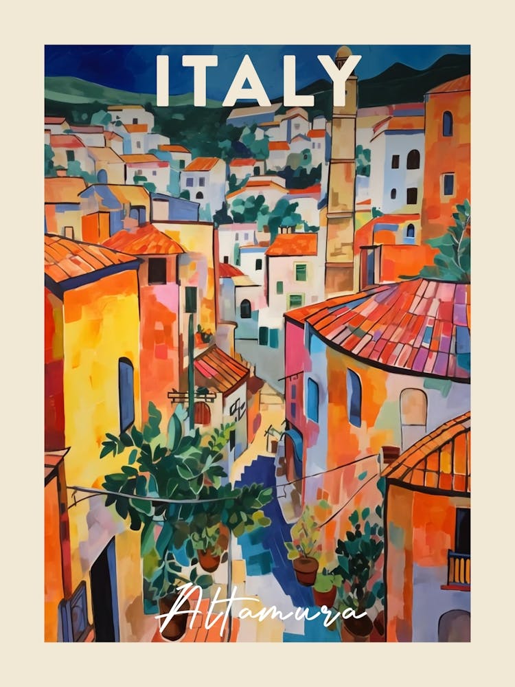 Altamura Italy 3 Fauvist Painting  Travel Poster