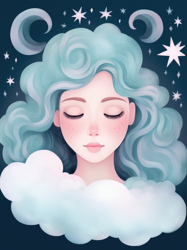 Dreaming Girl On A Cloud