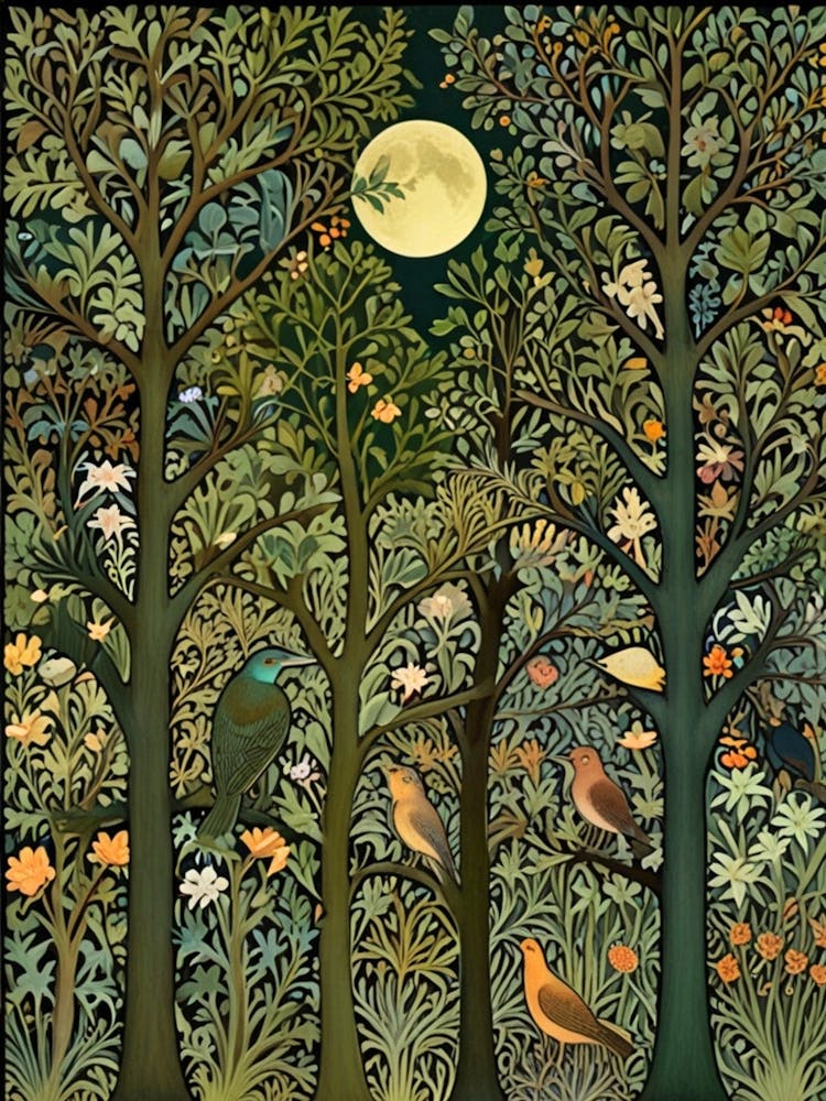 William Morris Moonlight In The Woods 146