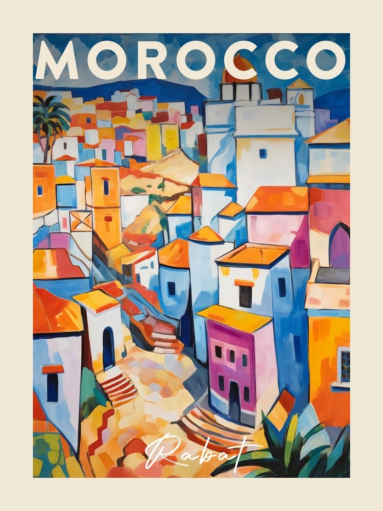 Rabat Morocco 1 Fauvist Painting Travel Poster