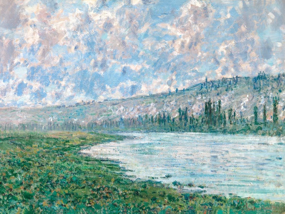 The Seine At Vétheuil, Claude Monet