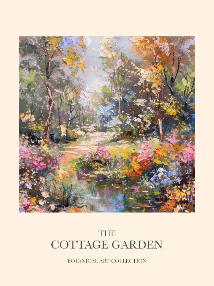 Cottage Garten Poster Blumen-Wandteppich 9