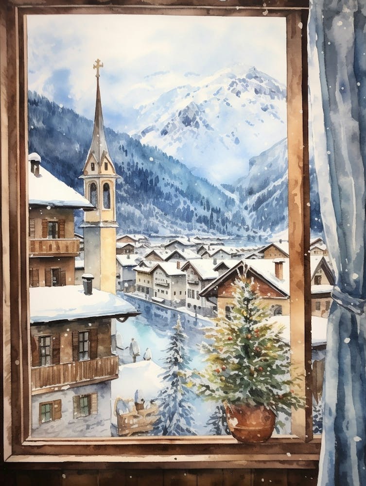 Winter Cityscape Hallstatt Austria 2