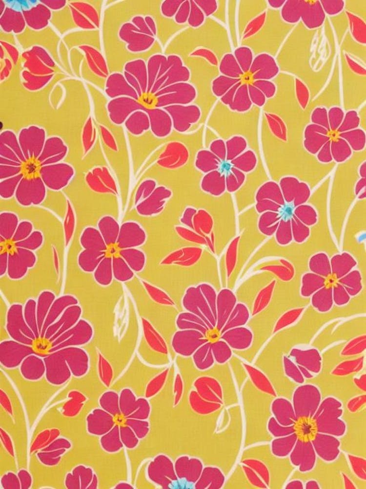 Tulip Floral Print Warm Tones 1 Flower