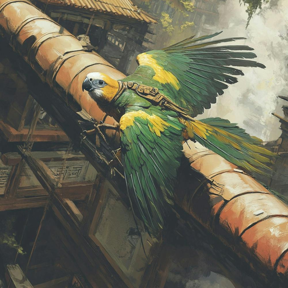 Parrot On A Pipe