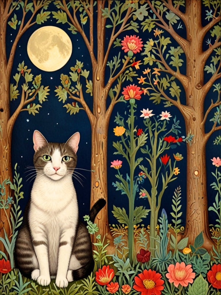 William Morris Cat In The Forest 39