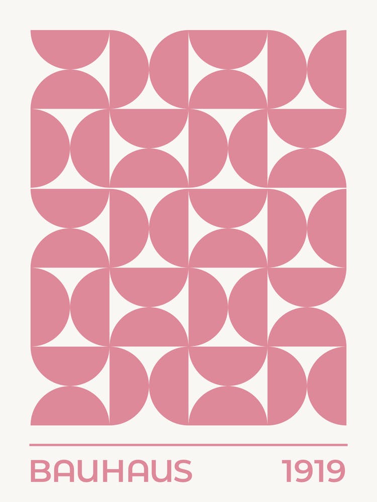 Bauhaus Exhibition 1919 Pattern (Pink Tone), bauhaus, vintage, retro, pop, contemporary, 70s, 90s, colorful, European, exhibition, museum, abstract, cool, aesthetic, minimal, beige