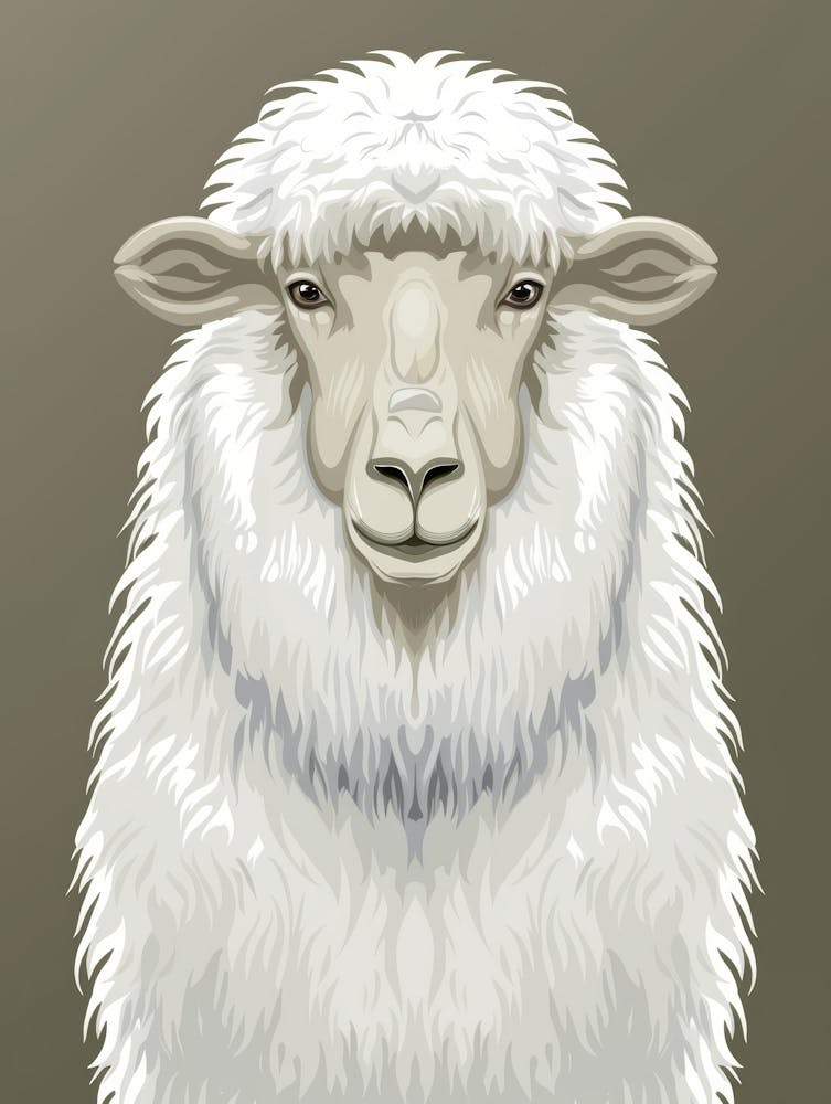 Sheep Head Vector Illustration