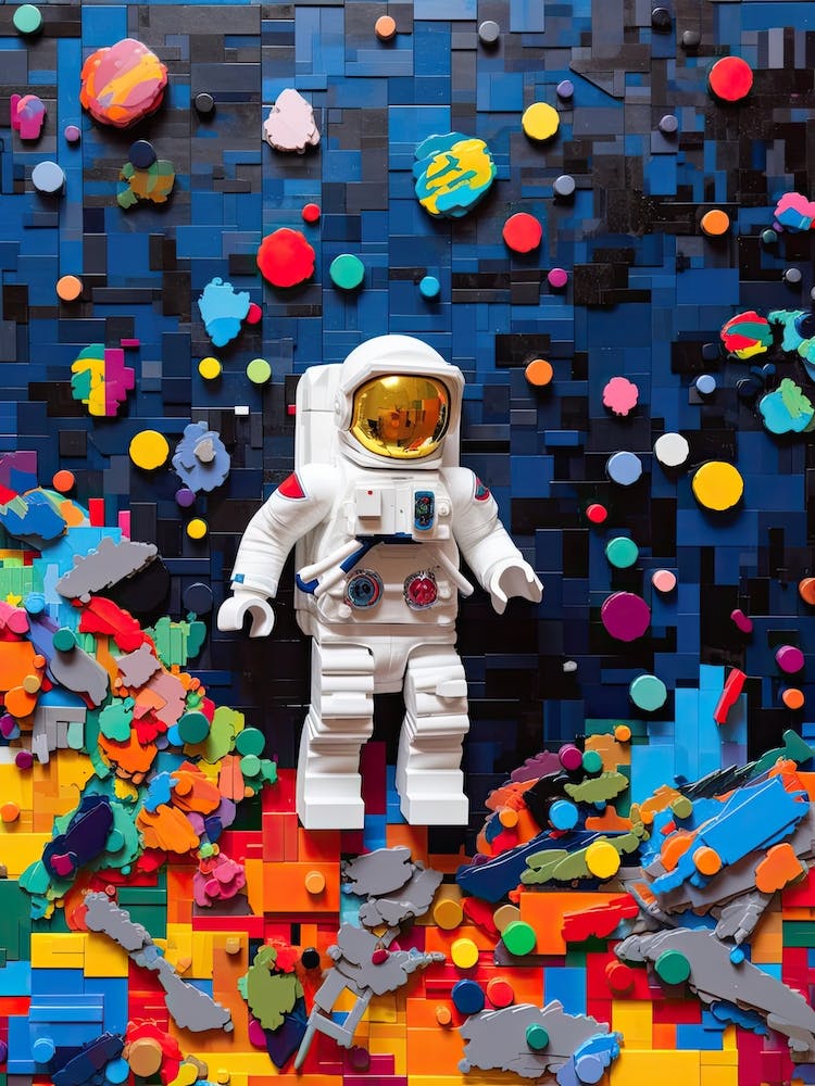 Astronaut And Colourful Bricks 4