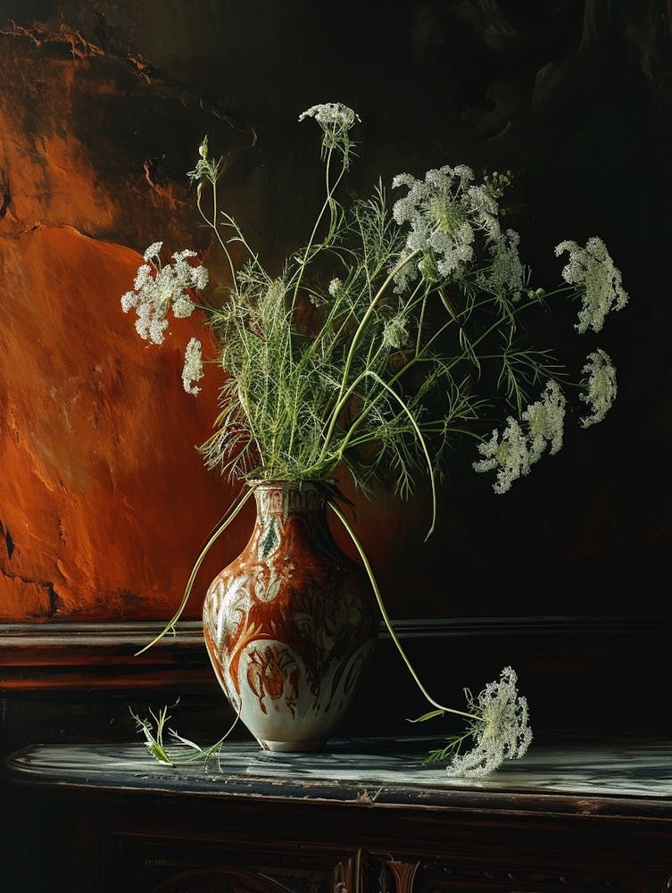 Baroque Floral Still Life Queen Annes Lace 3