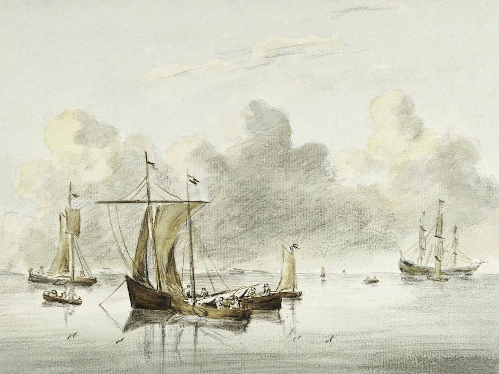 Boats In Quiet Water, Jean Bernard