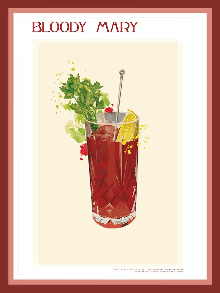 Bloody Mary Cocktail Splatter print