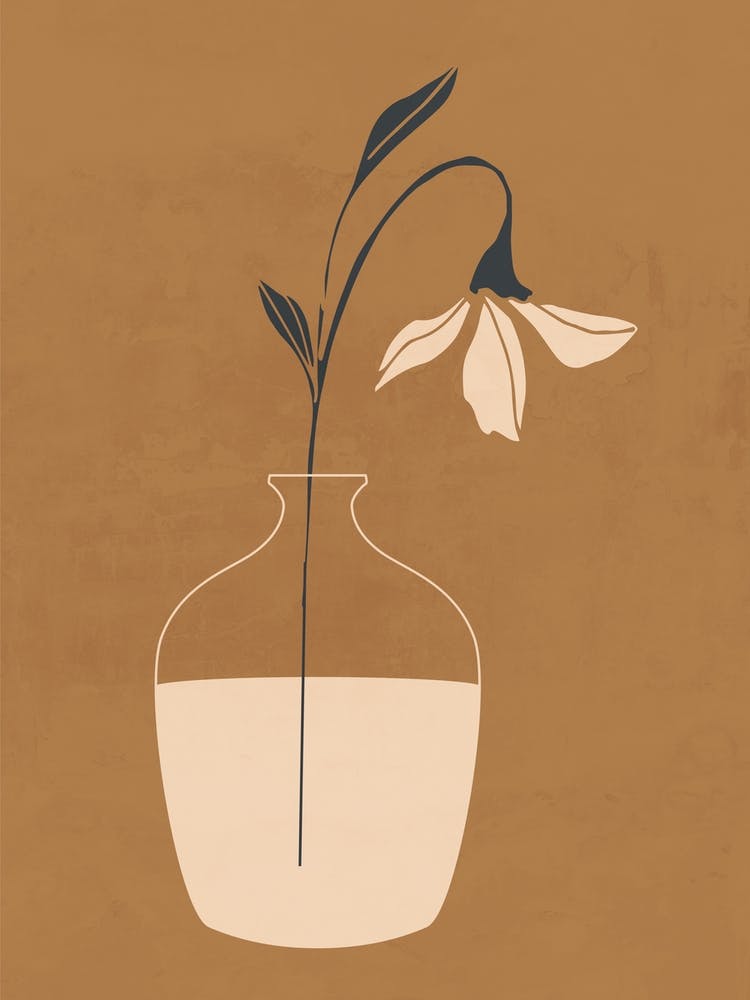 Minimal Abstract Art Vase Flower