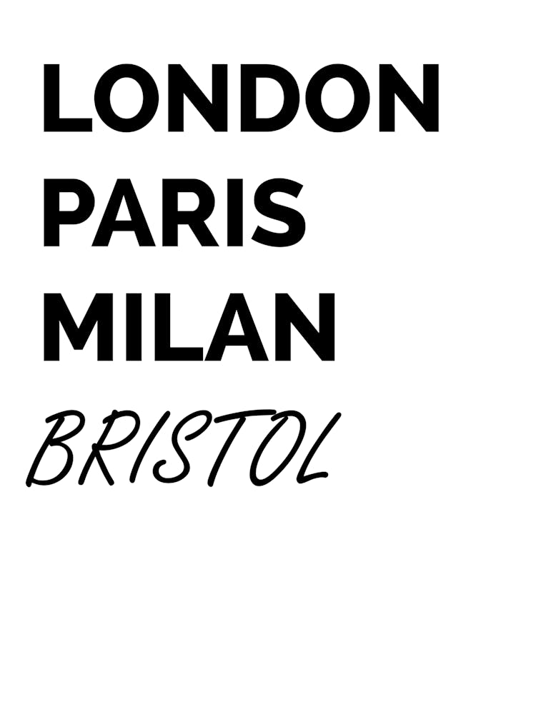 Bristol, Paris, Milan, Print, Location, Funny, Art,