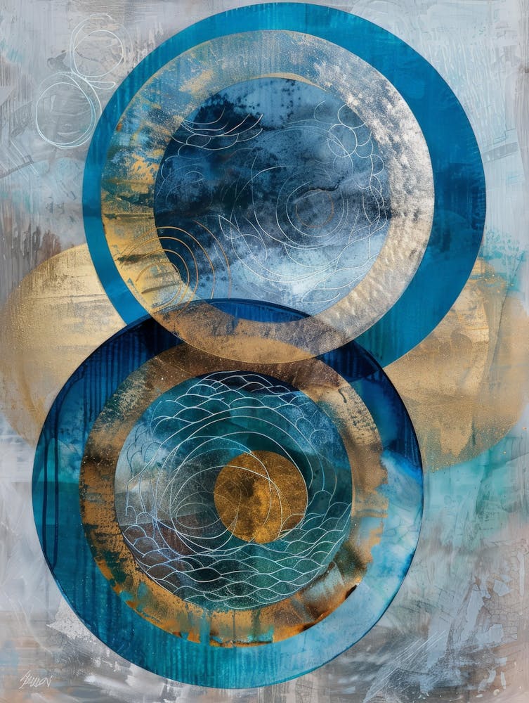 Blue And Gold Circles