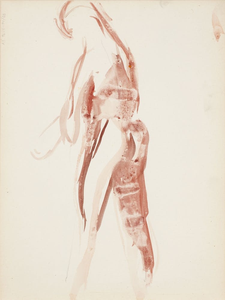 Seisova Alaston Takaviistosta, Luonnos, 1908 1909part Of A Sketchbook By Magnus Enckell