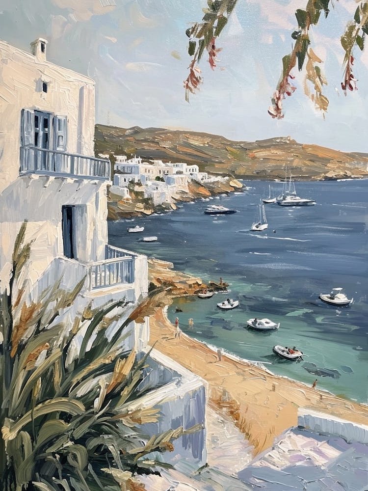 Mykonos Coast Kitsch Brushstrokes  2