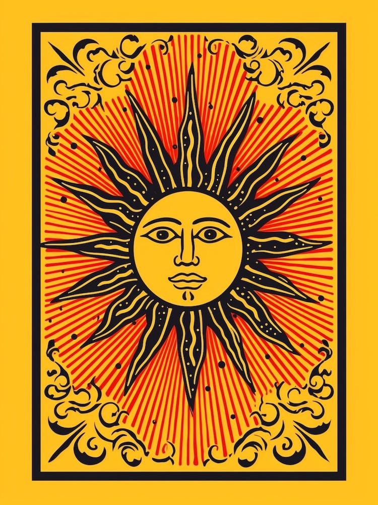 Bold Bright Sun Tarot Card Style 8