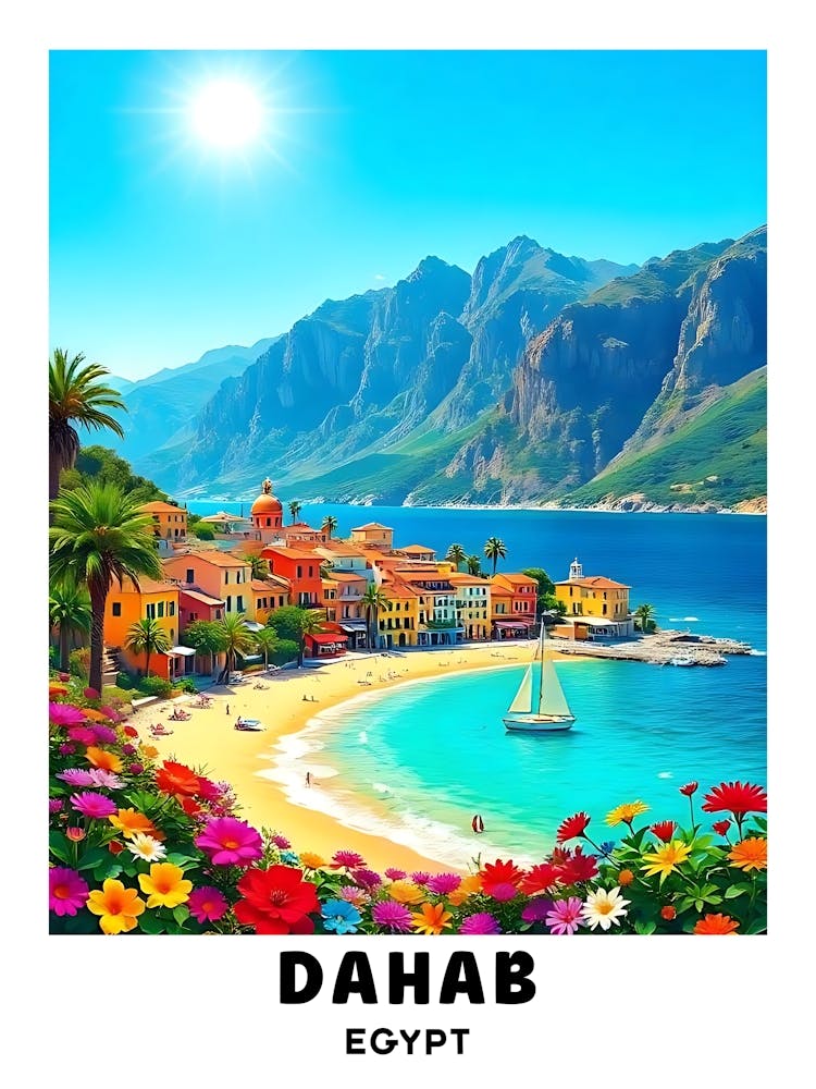 Dahab - Égypte Affiche de Voyage Vintage 2