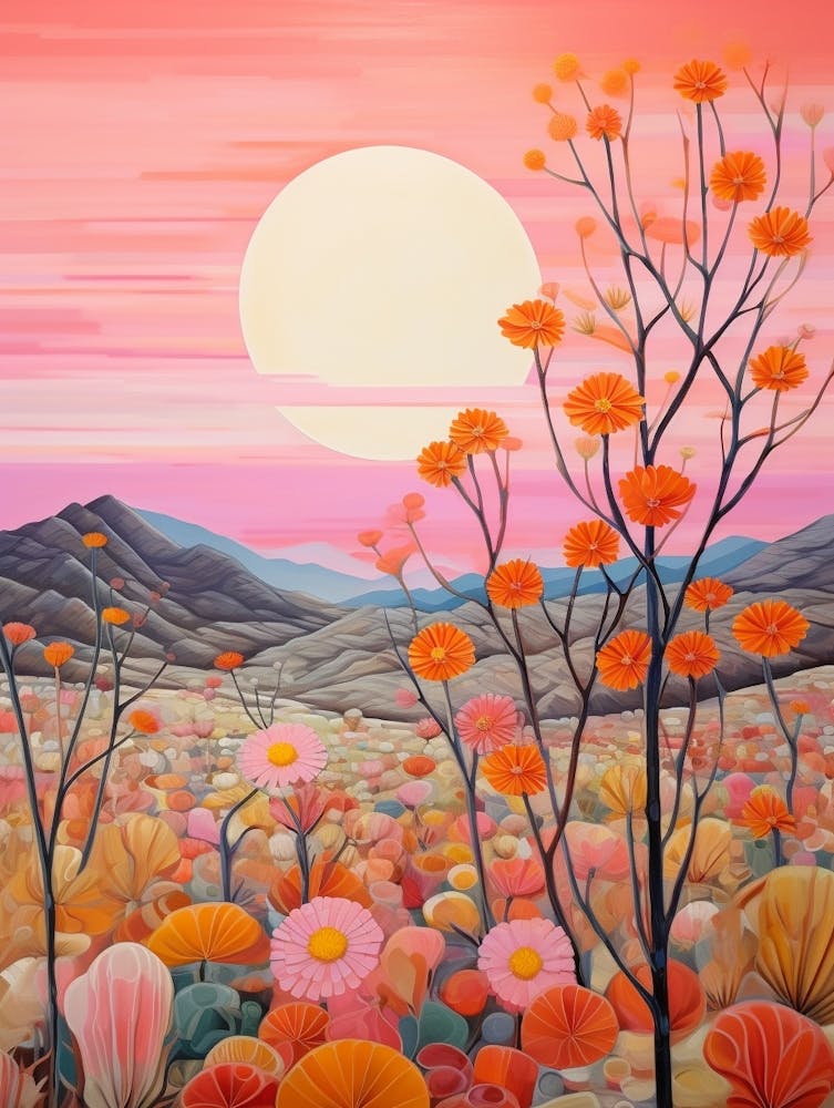 Cactus In The Desert Painting Carnegiea Gigantea 2