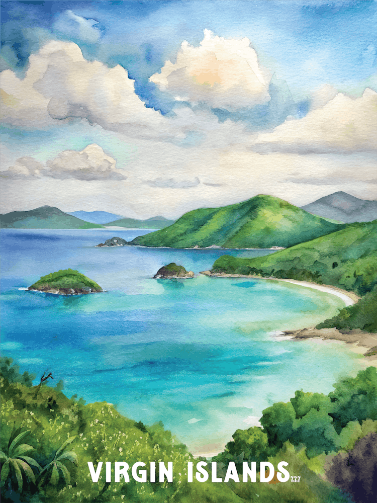 Virgin Islands National Park Watercolor Painting